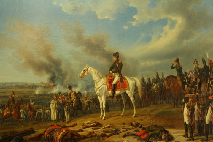 Ölgemälde Napoleons vor Regensburg des Augenzeugen Albrecht Adam.